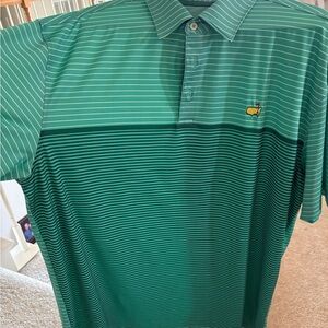 Masters Green Striped Polo Shirt